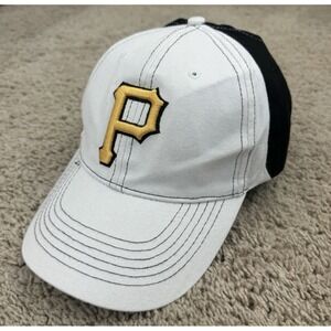 Pittsburgh Pirates Hat Raised Gold Logo Sports Medicine Promo White Black Cap